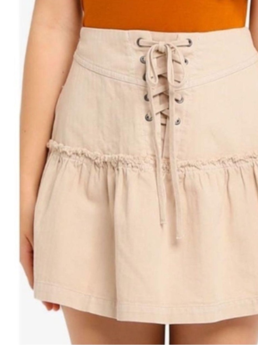 Free People Y2K Postiano Mini Skirt in Champagne 8